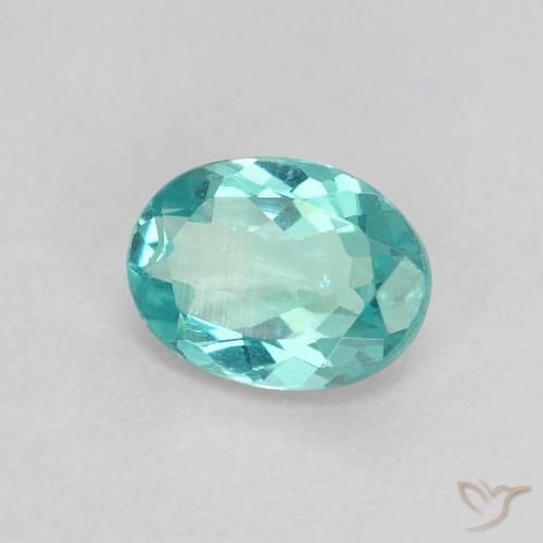 Apatita Verde Azul Brilhante Natural 0.81ct, oval, VS