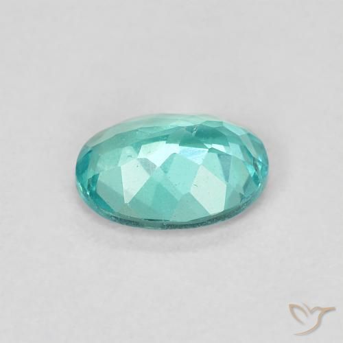 Apatita Verde Azul Brilhante Natural 0.81ct, oval, VS
