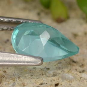 Apatita turquesa natural 0,72ct, formato de pêra, VS