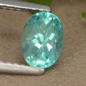 Apatita Azul esverdeado Natural 0.93ct, Corte Oval, VS