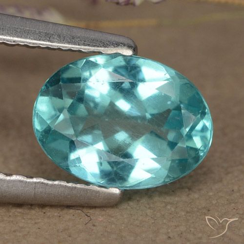 Apatita turquesa natural 1,00ct, corte oval, VS