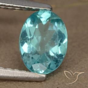 Apatita turquesa natural 1,00ct, corte oval, VS