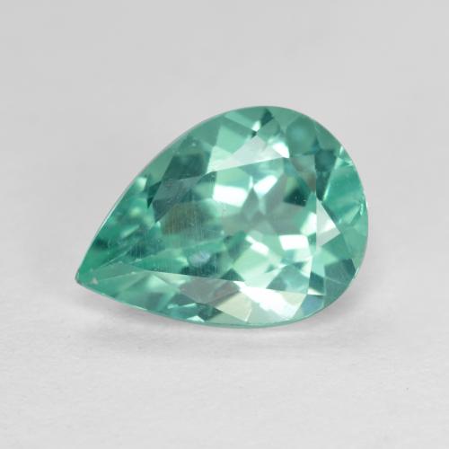 Apatita turquesa natural 1,66ct, formato de pêra, VS