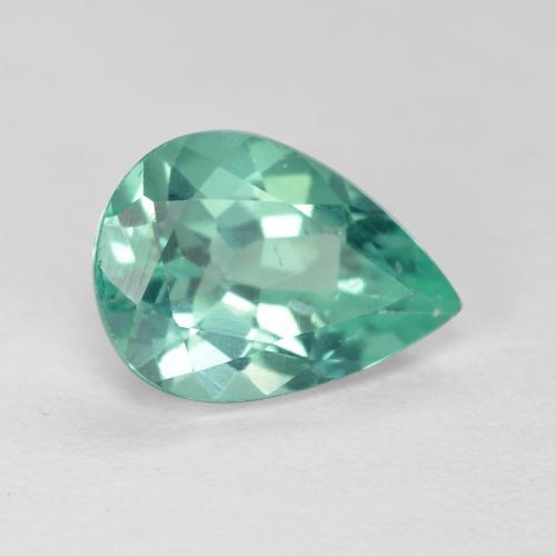 Apatita turquesa natural 1,66ct, formato de pêra, VS