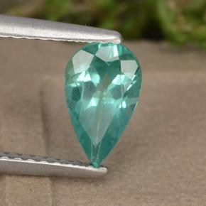 Apatita turquesa natural 0,93ct, formato de pêra, VS