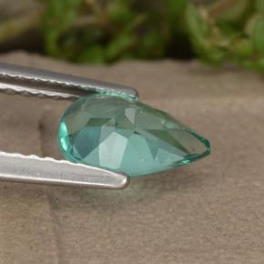 Apatita turquesa natural 0,93ct, formato de pêra, VS