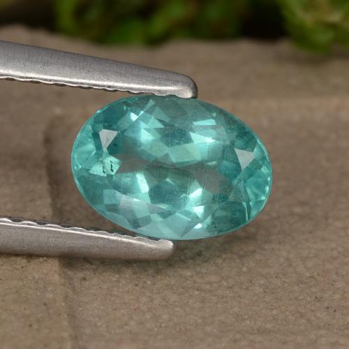 Apatita turquesa natural 0,88ct, corte oval, VS