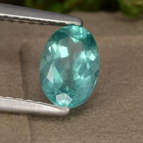 Apatita turquesa natural 0,88ct, corte oval, VS