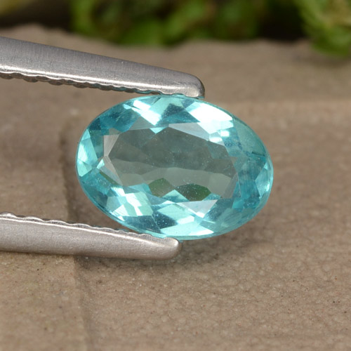Apatita turquesa natural 0,72ct, corte oval, VS