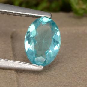 Apatita turquesa natural 0,72ct, corte oval, VS