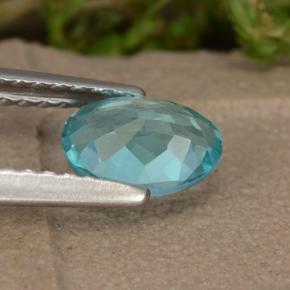 Apatita turquesa natural 0,72ct, corte oval, VS