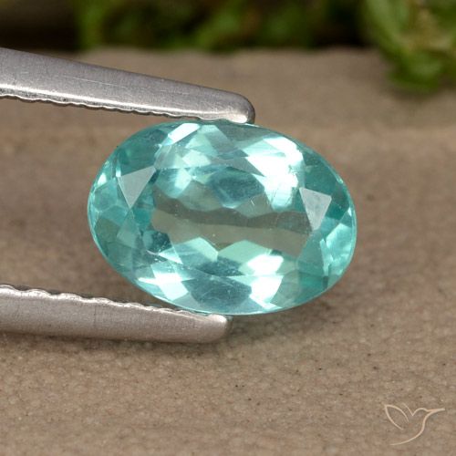 Apatita turquesa natural 0,87ct, corte oval, VS