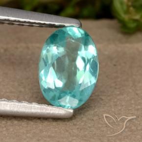 Apatita turquesa natural 0,87ct, corte oval, VS