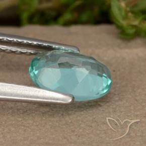 Apatita turquesa natural 0,87ct, corte oval, VS
