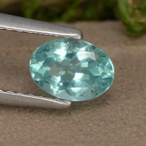 Apatita verde azul intenso Natural 0.95ct, Corte Oval, VS