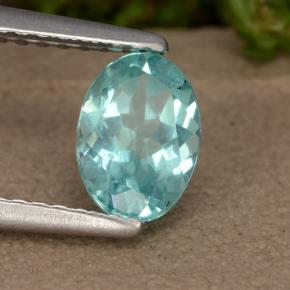 Apatita verde azul intenso Natural 0.95ct, Corte Oval, VS