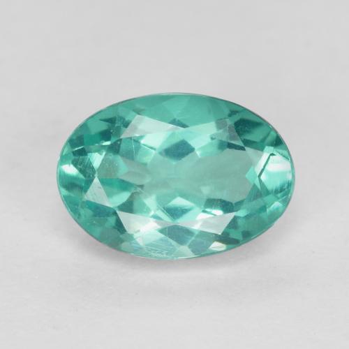 Apatita turquesa natural 0,90ct, corte oval, VS