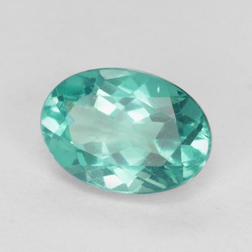 Apatita turquesa natural 0,90ct, corte oval, VS