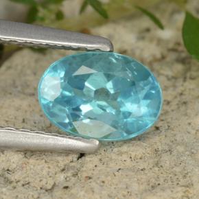 Apatita azul natural 0,93ct, corte oval, VS