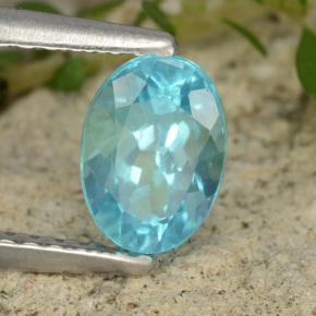 Apatita azul natural 0,93ct, corte oval, VS