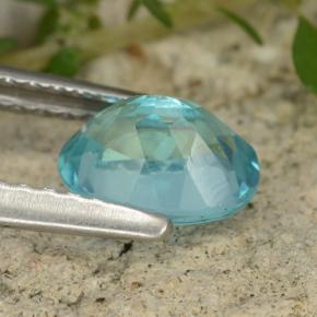 Apatita azul natural 0,93ct, corte oval, VS