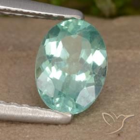 Apatita Verde azulado médio Natural 0.92ct, oval, VS