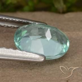 Apatita Verde azulado médio Natural 0.92ct, oval, VS
