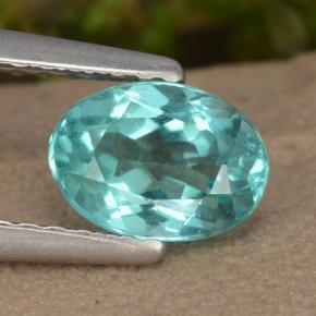 Apatita turquesa natural 0,88ct, corte oval, VS