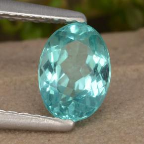Apatita turquesa natural 0,88ct, corte oval, VS