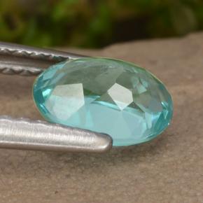 Apatita turquesa natural 0,88ct, corte oval, VS