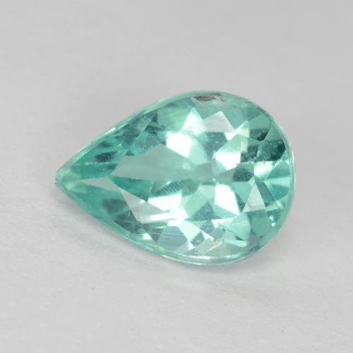 Apatita turquesa natural 1,12ct, formato de pêra, VS