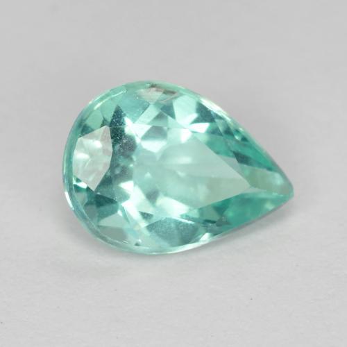 Apatita turquesa natural 1,12ct, formato de pêra, VS