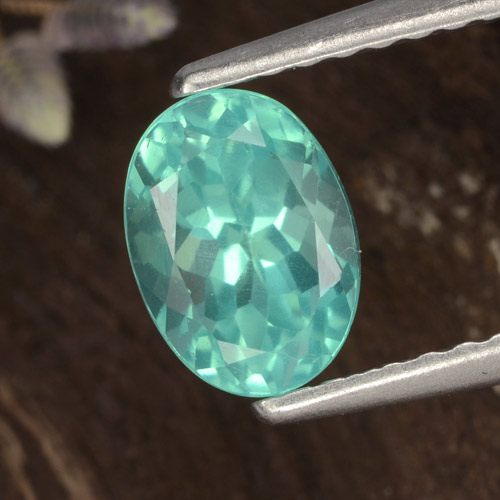 Apatita Teal Claro Natural 1.13ct, Corte Oval, VS
