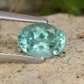 Apatita turquesa natural 0,98ct, corte oval, VS