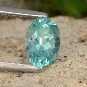 Apatita turquesa natural 0,98ct, corte oval, VS