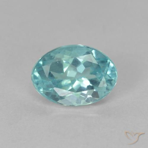 0.91ct Natural Verde azulado Apatita, oval, VS