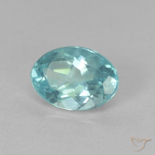 Apatita Verde azulado Natural 0.91ct, oval, VS