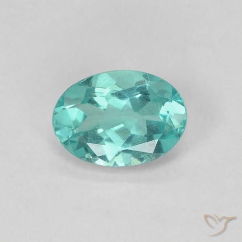 Apatita turquesa natural 0,80ct, corte oval, VS
