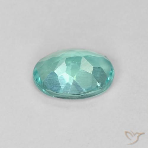 Apatita turquesa natural 0,80ct, corte oval, VS