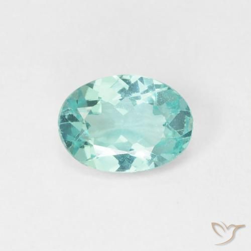 Apatita turquesa natural 0,83ct, corte oval, VS