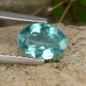 Apatita azul natural 0,79ct, corte oval, VS