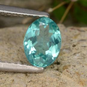 Apatita azul natural 0,79ct, corte oval, VS