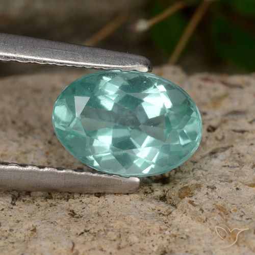 Apatita turquesa natural 0,82ct, corte oval, VS