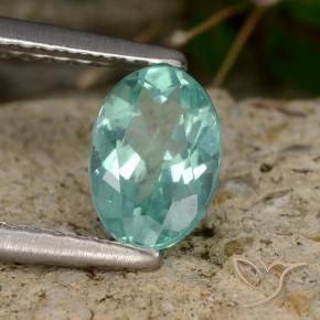 Apatita turquesa natural 0,82ct, corte oval, VS