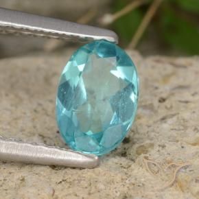 Apatita turquesa natural 0,69ct, corte oval, VS