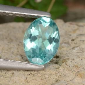 Apatita turquesa natural 0,80ct, corte oval, VS
