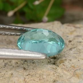 Apatita turquesa natural 0,80ct, corte oval, VS