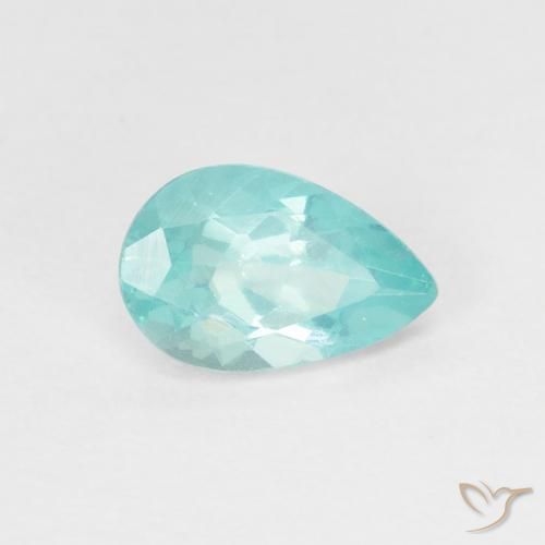 Apatita verde azul intenso Natural 0.92ct, Formato de pêra, VS
