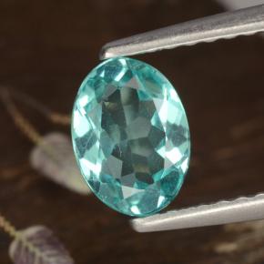 Apatita turquesa natural 0,77ct, corte oval, VS