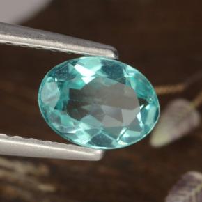 Apatita turquesa natural 0,77ct, corte oval, VS